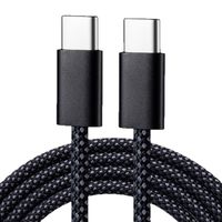 Câble de charge rapide et de transfert de données PD60W Type-C vers Type-C en alliage d'aluminium et nylon, cuivre pur, 3A pour iPhone 17 Pro Max et ordinateur