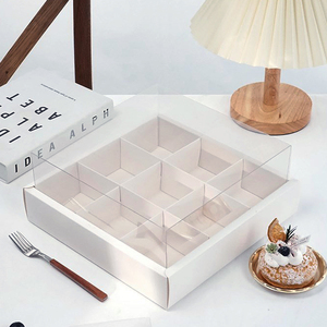 Caja de Pastel Transparente Creativa y Portátil de Fácil Montaje, Rollo de <span class=keywords><strong>10</strong></span> Pulgadas, <span class=keywords><strong>10x10</strong></span>, con Asa, PVC - Product Image 1