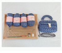 Kit de sacs à tricoter et à crocheter DIY, feuilles de toile pour point d'iguile, kit de sac en toile maillée pour la fabrication de sacs faits main, artisanat au fil acrylique