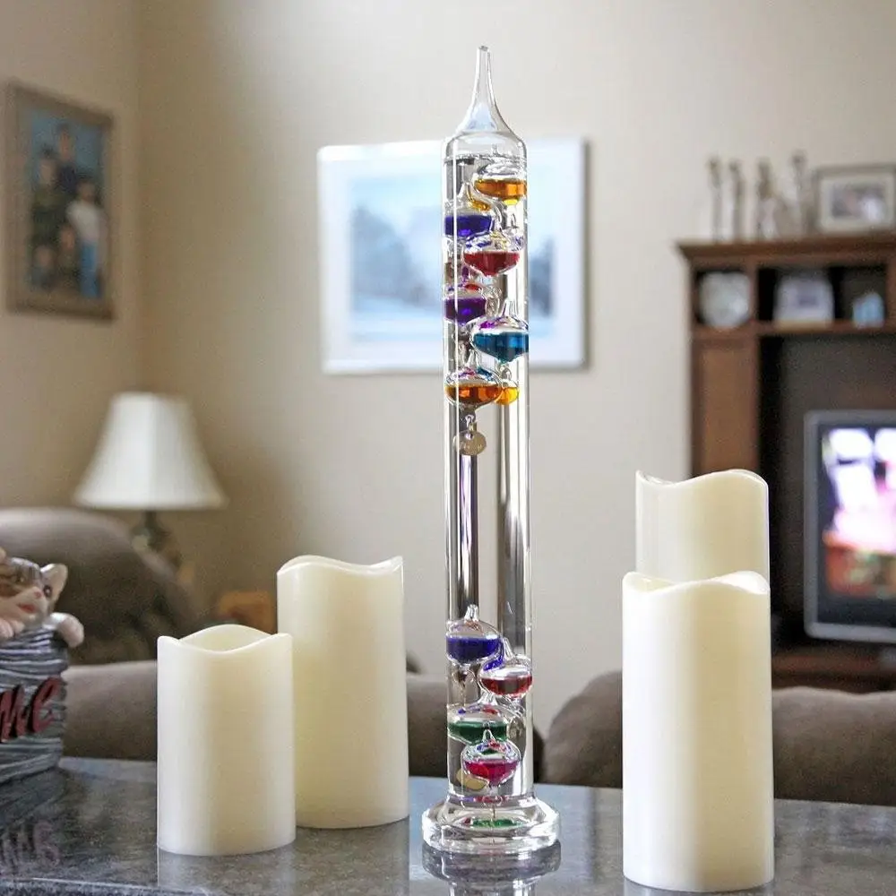 Large 44cm Tall Free Standing Galileo Thermometer in Gift Packaging 