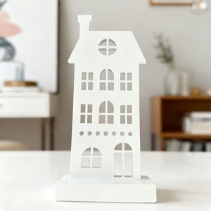 Adorno de Madera para el Hogar, Mini Casa de Álamo Cortada con Láser, Decoración Navideña para Escritorio, Regalo - Product Image 2