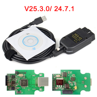 Interfaz VAGCOM V25.3 HEX V2 Actualizada 24.5 para VW, AUDI, Skoda, Seat, Herramienta de Diagnóstico Automotriz Multi-Idioma, Gran Venta 2026