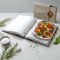 Livre de recettes de cuisine personnalisé professionnel, reliure spirale cachée, couverture rigide, pages enduites anti-éclaboussures, impression de livres reliés