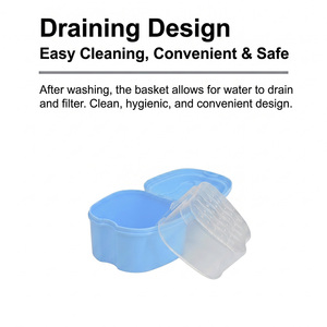 Estuche Lavable para Dentaduras Postizas con Colador, Diseño Europeo, para <span class=keywords><strong>Invisalign</strong></span> y Retenedores - Product Image 3