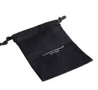 Sacs à cordon noirs réutilisables personnalisés Pochette à bijoux Bande côtelée Sac cadeau Sac à poussière en toile pour emballage