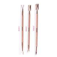 Kits d'outils pour Nail Art en acier inoxydable, or Rose, repousse-cuticules, coupe-ongles, ciseaux, pince, création maison, 1 pièce