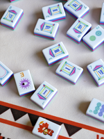 Tuiles de Mahjong The Cheeky Line, Mahjong en acrylique peintes à la main, Mahjong américain 4 couches, Tuiles de Mahjong animales Girafe Zèbre Éléphant