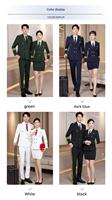 Uniforme d'aviation unisexe personnalisé, tenue professionnelle formelle à col montant en polyester et viscose, épaissie et confortable, pour personnel et vêtements de travail