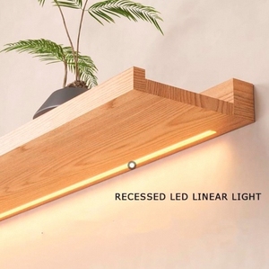 Estantes Flotantes de Madera Maciza con Luces LED, Versátiles para Decoración del Hogar, Estantes Iluminados para Exhibición - Product Image 4
