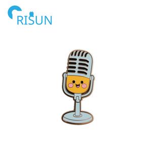 Vente en gros de broches de Microphone de musique en émail, Logo personnalisé, conception personnelle, Badges en métal, Notes de <span class=keywords><strong>Piano</strong></span>, épingles de revers, musicien - Product Image 5