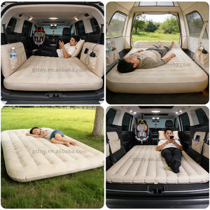 Outdoor Camping SUV Kofferraum Aufblasbares Autobett Rücksitz Verdicktes Beflocktes PVC Luftmatratze mit Getränke- und Handyhalter - Product Image 6