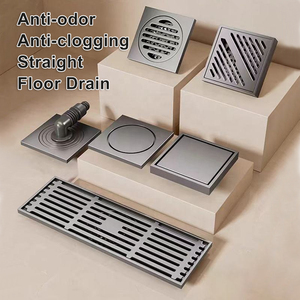 מודרני סִגְנוֹן שחור אפור אביזרי מקלחת 4 אינץ' נגד ריחות SS201 304 ניקוז רצפת נירוסטה - Product Image 1