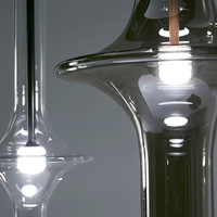 Lustre suspendu LED moderne de luxe en verre soufflé de style nordique, luminaire créatif en boule de verre pour restaurant et salon