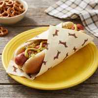 Papier sulfurisé imprimé imperméable et résistant à la graisse pour emballer les burgers, les sandwichs, les en-cas et le pain