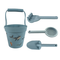 Ensemble de jouets de plage en silicone, seau portable, jeu aquatique parent-enfant, pelle à sable, outils de plage