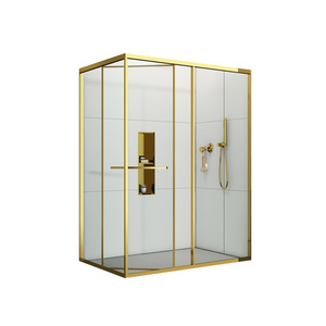 Paroi <span class=keywords><strong>de</strong></span> <span class=keywords><strong>douche</strong></span> coulissante en verre en forme <span class=keywords><strong>de</strong></span> L <span class=keywords><strong>pour</strong></span> séparation sèche et humide, <span class=keywords><strong>cabine</strong></span> <span class=keywords><strong>de</strong></span> <span class=keywords><strong>douche</strong></span> rectangulaire à porte coulissante - Product Image 1