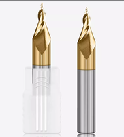 Fraise à double tranchant conique en spirale D1 D1.5mm à 2 cannelures, mini fraise à lettres AlTin pour acrylique et PVC, compatible OEM