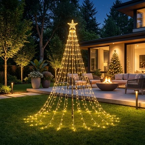 Guirnalda de <span class=keywords><strong>Luces</strong></span> Solares con Forma de <span class=keywords><strong>Cascada</strong></span> de Estrellas, <span class=keywords><strong>Luces</strong></span> Decorativas para Exteriores IP44, Fácil Instalación, Decoración Navideña para Jardín - Product Image 5