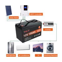 Baterai Lithium Lifepo4 12V 24V 100Ah 200Ah 300Ah 400Ah 500Ah 600Ah 700Ah 800Ah 1000Ah untuk RV, Kapal, Mobil, Truk
