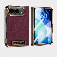 Étui de téléphone portable pliable de luxe haut de gamme, résistant aux chocs, avec placage électrolytique