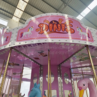 Manège électrique rose pour enfants, 16 places, attractions de fête foraine, carrousel à vendre