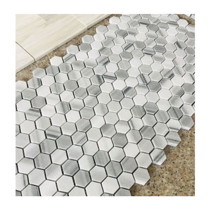 Gran <span class=keywords><strong>hexagonal</strong></span> diseño marmara blanco baldosas de mosaico de mármol - Product Image 6