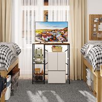 3-stöckiger moderner Kühlschrank-Mikrowellen-Ständer mit verstellbaren Regalen, Getränkekühlschrank, TV-Tisch, Kaffeebar, Weinschrank, Küche