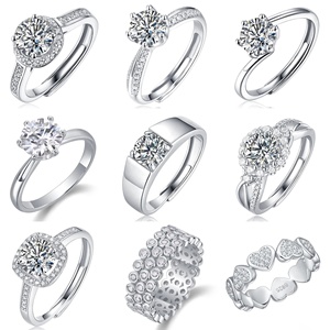 แหวนคู่เงินแท้ S925 ประดับ<span class=keywords><strong>เพชร</strong></span>โมอิสซาไนต์ VVS ดีไซน์หรูหราสำหรับผู้หญิง ขายส่งยอดนิยม เหมาะสำหรับเป็นของขวัญ - Product Image 5