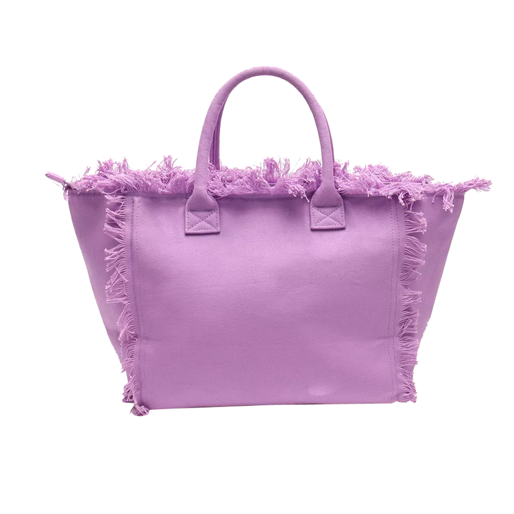 purple tassel tote bag