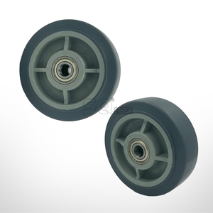 8 inç x 2 inç Taçlı Termoplastik Kauçuk (TPR) Tekerlek - 600 Lbs Kapasiteli - Product Image 3