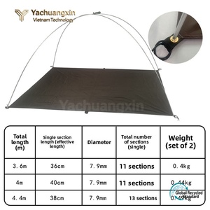 3.6m 4m 4.4m Camping Outdoor Accessories Aluminum Alloy Ultra <b>Light</b> Tent Skeleton Aluminum <b>Pole</b> Support <b>Pole</b> Tent <b>Pole</b> - Product Image 2
