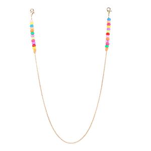 Top meilleur bijoux de luxe mode perles colorées chaîne lunettes chaînes collier masqué pour les femmes visage masqué porte-chaîne anti-dérapant - Product Image 1