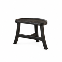 Tabouret en bois massif Wabi-Sabi, chaise moderne en forme de pois, petit tabouret vintage pour salon