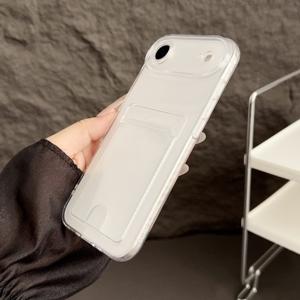 Étui de téléphone transparent anti-chute à quatre coins en TPU+PC avec porte-cartes électroplaqué pour Oppo Vivo - Product Image 3