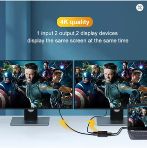 DHL 30PCs Distribuidor HDMI One in Two Out TV <span class=keywords><strong>Converter</strong></span> Expansión 4K con Audio Interfaz HDMI Adaptador de cable HD - Product Image 2