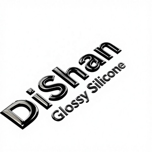 Étiquette en silicone personnalisée avec logo 3D brillant et pailleté, motif de designer populaire, transfert thermique, couleurs mélangées, pour emballage - Product Image 1