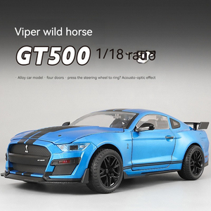Modèle de voiture miniature en alliage <span class=keywords><strong>1</strong></span>:18 Ford <span class=keywords><strong>Mustang</strong></span> GT500, modèle de voiture en alliage avec son et lumière, portes ouvrables, décoration, modèle de voiture en métal - Product Image 3