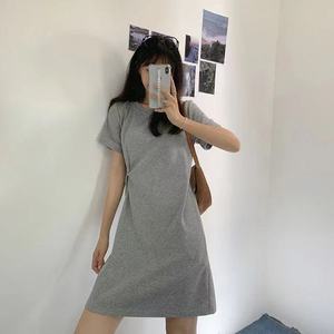 Robe midi décontractée en satin pour <span class=keywords><strong>femme</strong></span>, nouvelle collection été, coupe trapèze, col rond, <span class=keywords><strong>grande</strong></span> <span class=keywords><strong>taille</strong></span>, <span class=keywords><strong>taille</strong></span> empire, disponible en plusieurs couleurs - Product Image 2