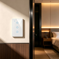 Panneau de commande intelligent sans fil 3 voies WHX03, compatible Tuya WiFi Zigbee, application Smart Life, Android, pour hôtels et bars (norme US)