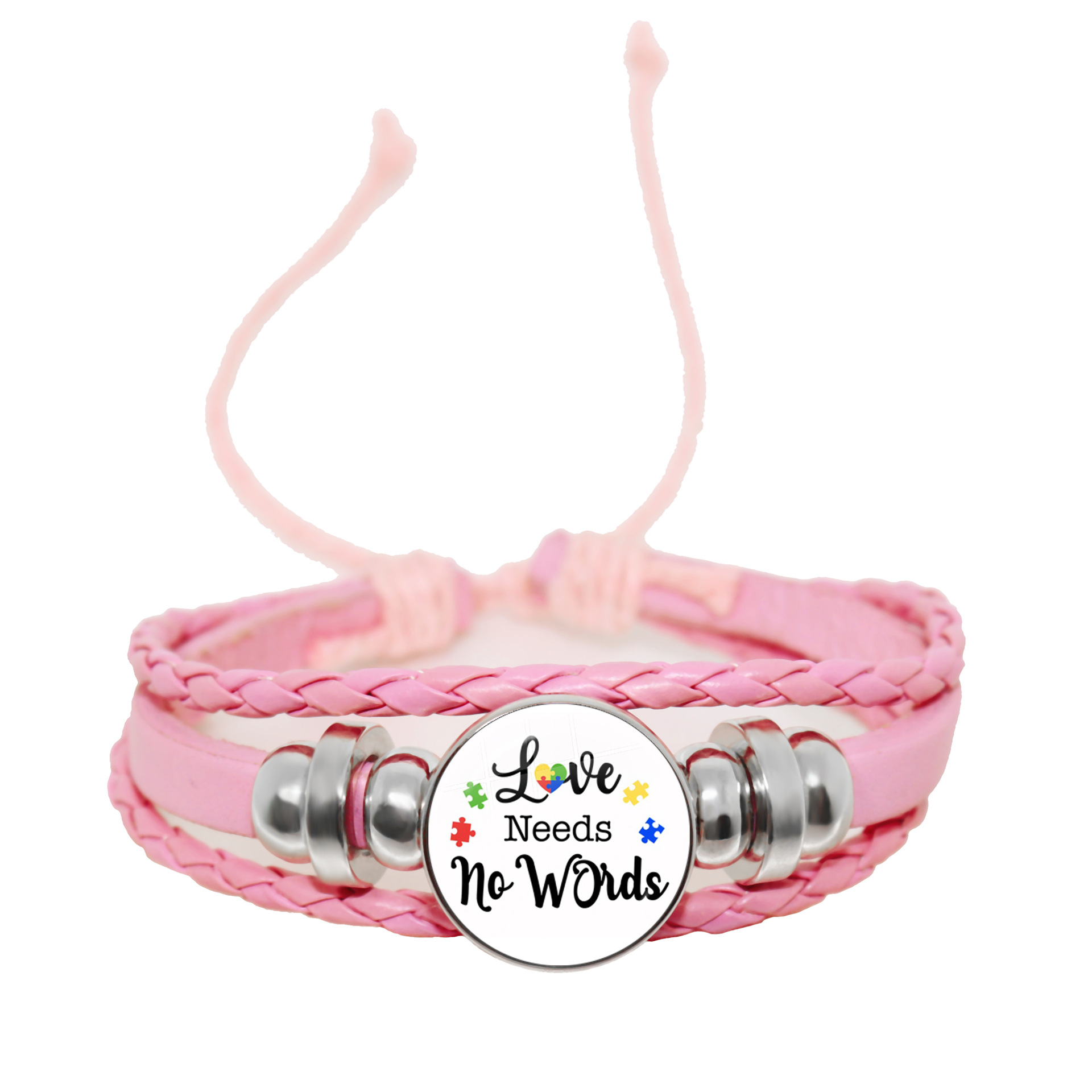 PULABO Bracciale Consapevolezza Autismo Con Ciondoli Puzzle Smaltati – Regolabile, Regalo Per Donna E Ragazza, Colore Blu, SL-60NAM050