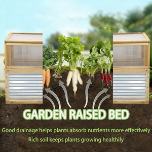 Heavy-duty Wood Frame Raised Garden Bed Hinged Lift-Up Greenhouse Cold Frame Cover Eco-Friendly Outdoor Indoor Home Trellis - Product Image 5