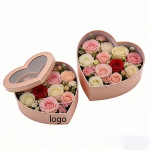 Factory Direct Customizable <b>Pink</b> Heart-shaped <b>Gift</b> <b>Box</b> With PVC Window Elegant Ideal for Valentine's Day & Flower Packaging - Product Image 1