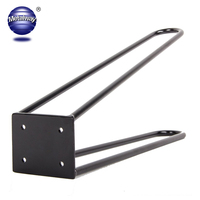 Pied décoratif moderne en fer métal noir, 1 pièce, pour Table de chevet, bureau, planche à roulettes, 16 pouces, haute qualité