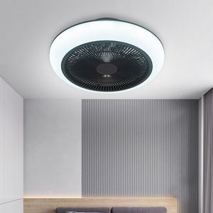 Ventilador de techo LED moderno con 3 velocidades de luz y 3 tiempos de color Control remoto de motor de CA regulable para uso en sala de estar - Product Image 4