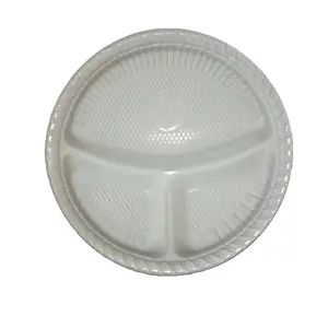 गर्म बिकने वाली डिस्पोजेबल प्लास्टिक प्लेटें सफेद हार्ड प्लास्टिक पार्टी प्लेटें