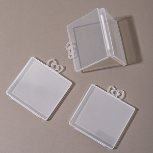 Caja de almacenamiento portátil con doble párpado, tapa de plástico transparente, diseño de encaje Invisible creativo, Cosméticos unidos a prueba de polvo - Product Image 4