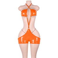 Ensembles de vêtements de danse exotique : shorts, bodys à bretelles en vinyle effet mouillé, culottes string, pour la pole dance, les spectacles sur scène et les tenues de club