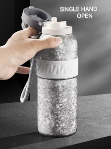 650ml doublelayer Titan phích nước chai rò rỉ có thể khóa nắp cách nhiệt cốc nước đá tinh thể đẹp cao cấp thể thao cốc - Product Image 3