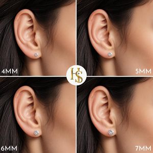<b>Stud</b> <b>Earrings</b> 925 Sterling <b>Silver</b> Round Cubic Zirconia Bezel Setting Women's Everyday Wear - Product Image 6
