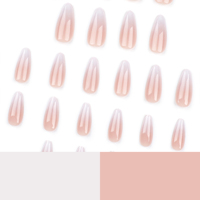 Marque privée de couleur blanche unie ongles ronds courts de salon à presser faux ongles artificiels ongles dégradés à presser